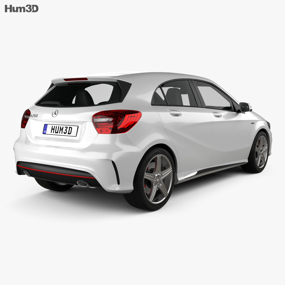 Mercedes-Benz A-class with HQ interior 2015 3d model back view