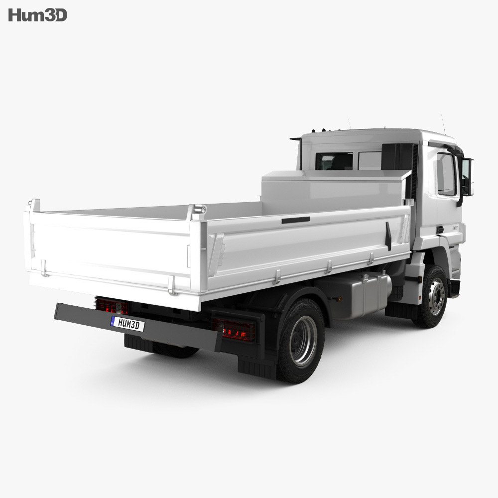 Mercedes-Benz Actros Tipper 2アクスル 2011 3Dモデル 後ろ姿