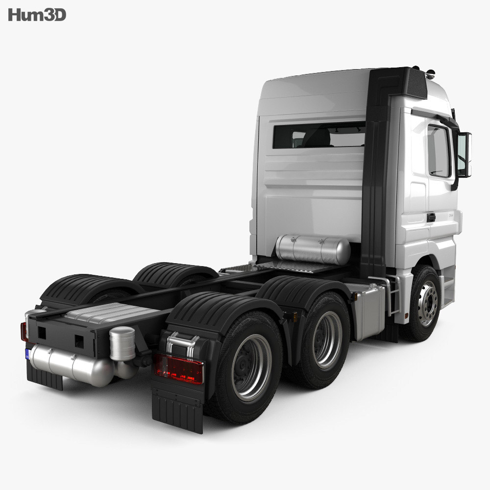 Mercedes-Benz Actros Tractor 3-axle 2014 3d model back view