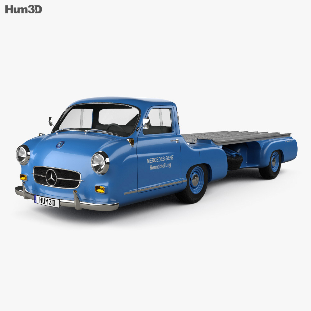 Mercedes-Benz Blue Wonder Renntransporter 1954 3D 모델 
