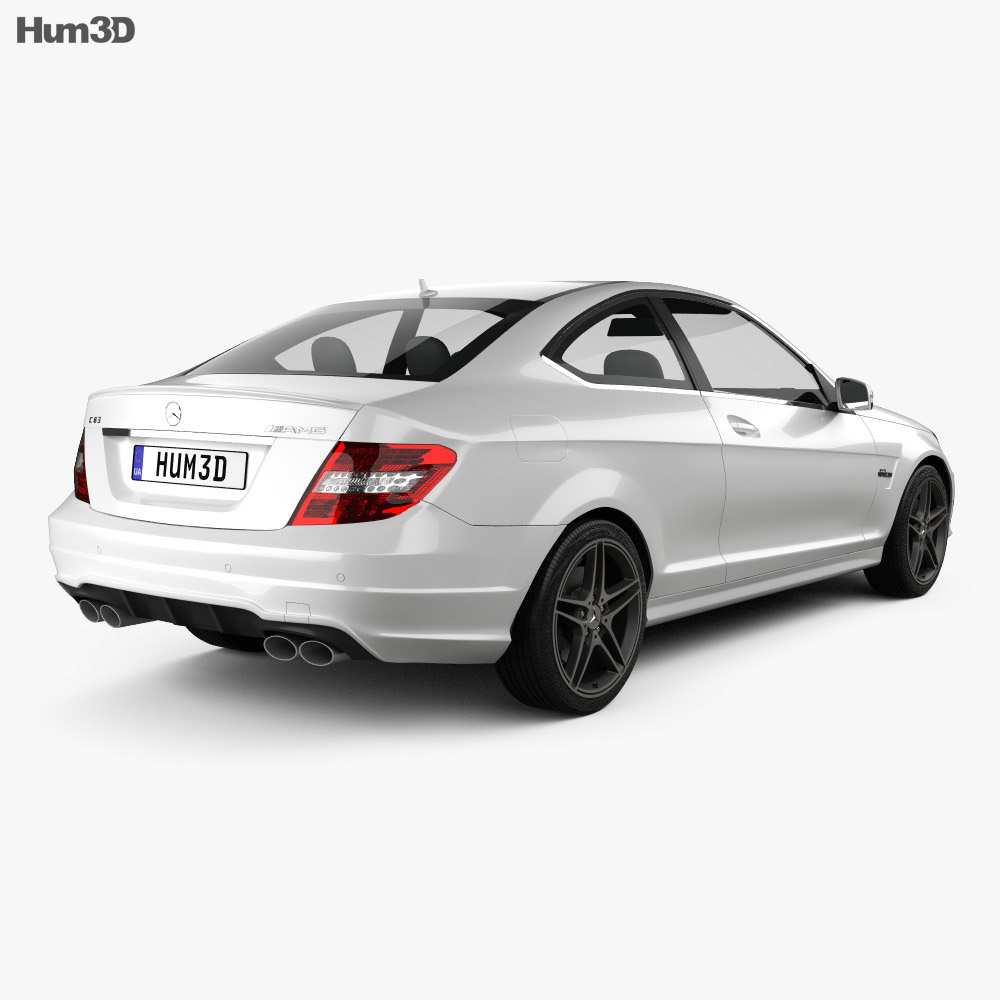 Mercedes-Benz C-class 63 AMG coupe 2014 3d model back view