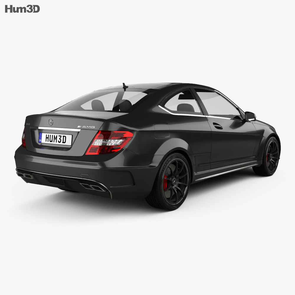 Mercedes-Benz C-class 63 AMG Coupe Black Series 2015 3d model back view