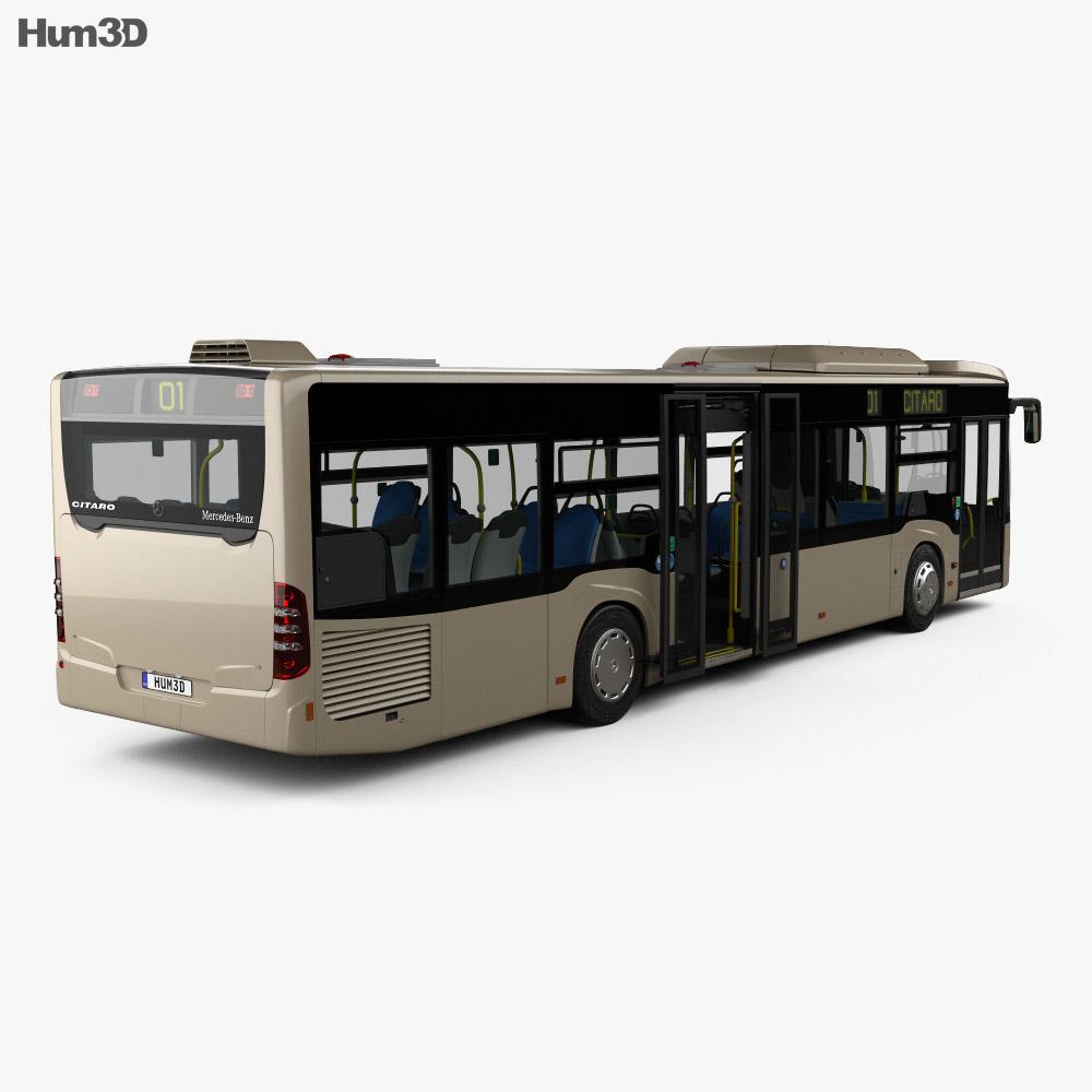 Mercedes-Benz Citaro (O530) bus with HQ interior 2011 3d model back view