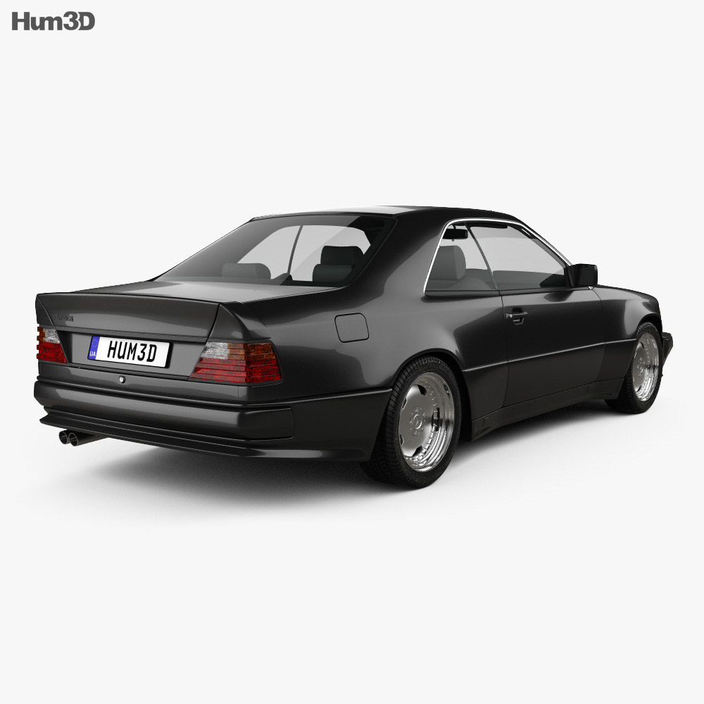 Mercedes-Benz E-class AMG widebody coupe 1993 3d model back view