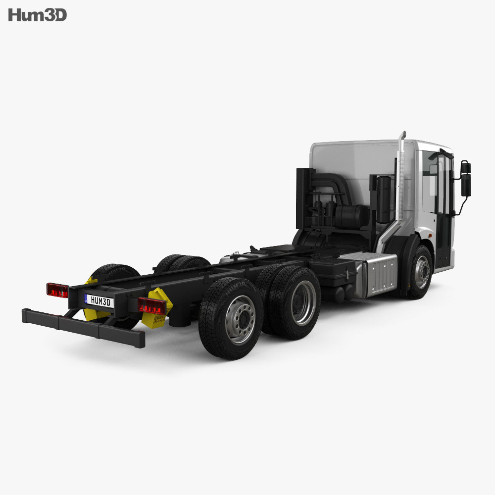 Mercedes-Benz Econic Chassis Truck 3axle 2016 3d model back view