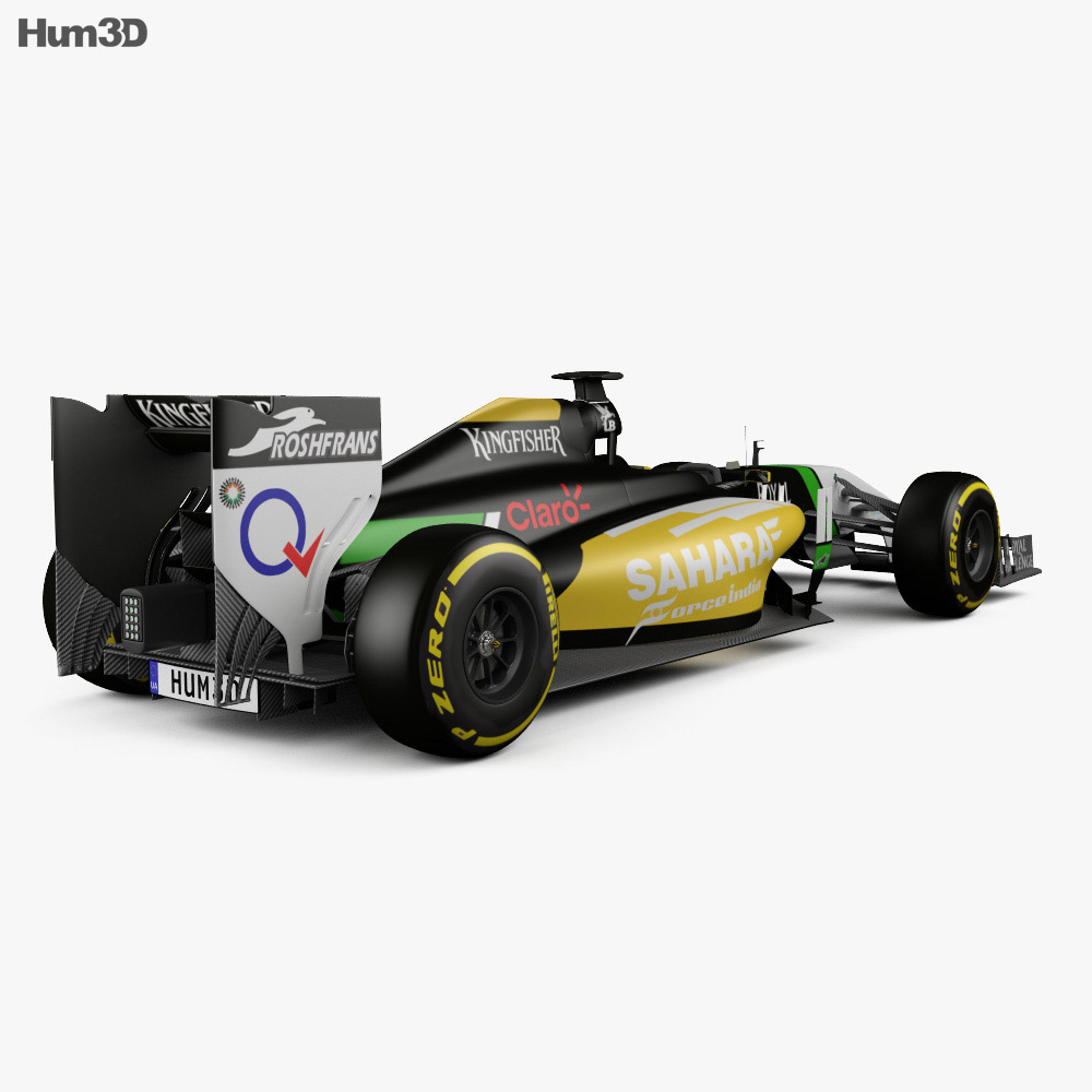 Force India 2014 Modello 3D vista posteriore