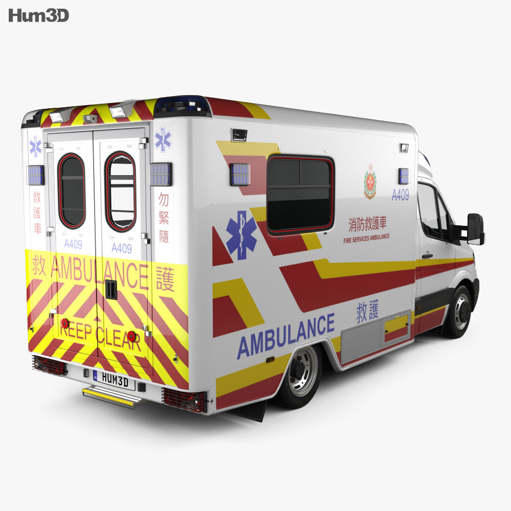 Mercedes-Benz Sprinter (W906) Ambulance 2014 3d model back view