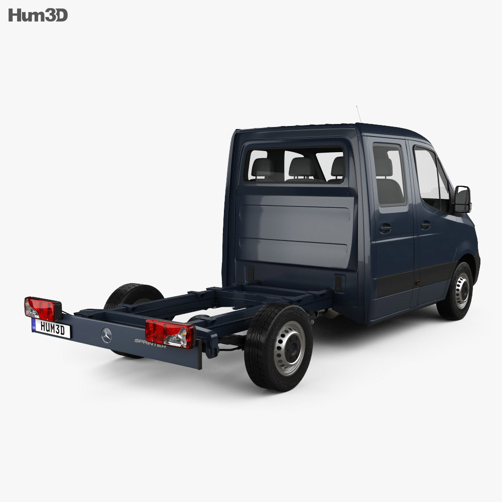 Mercedes-Benz Sprinter (W907) Crew Cab Chassis L2 2022 3d model back view