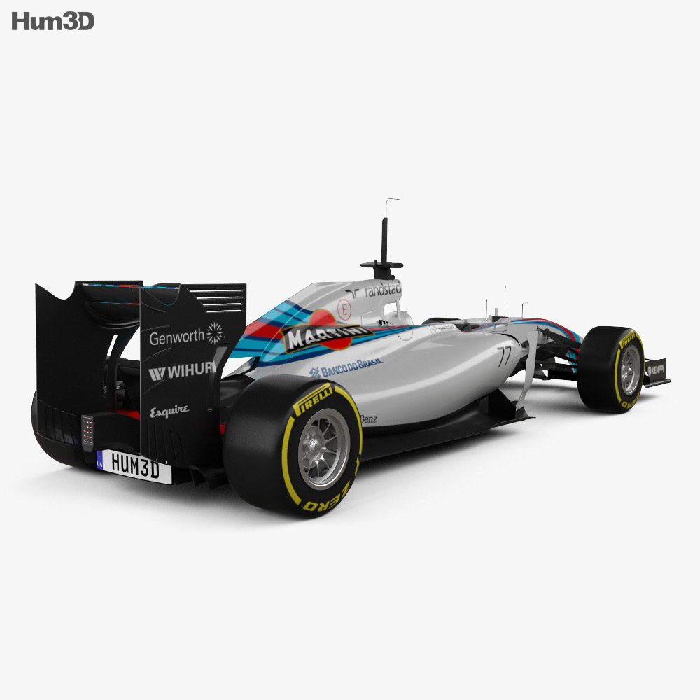 Williams FW36 2014 3d model back view