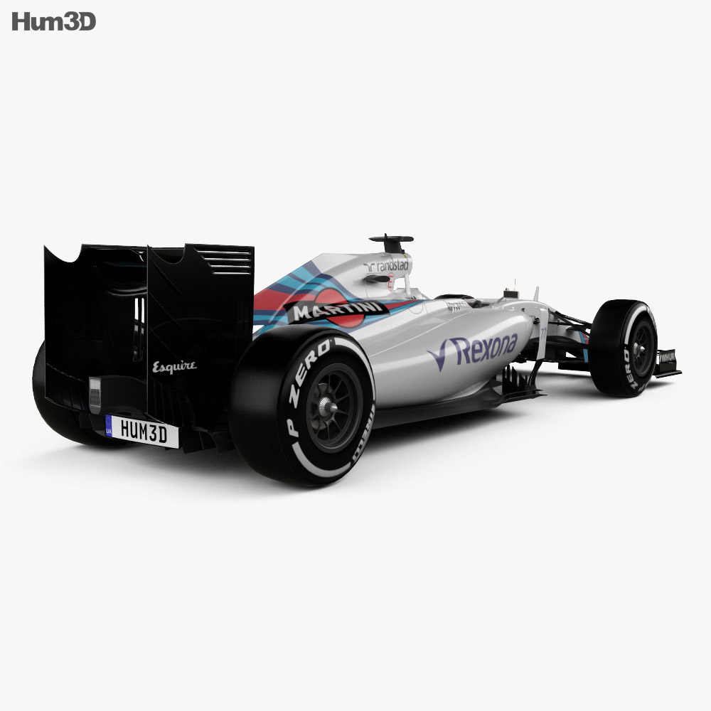 Williams FW38 2016 Modello 3D vista posteriore