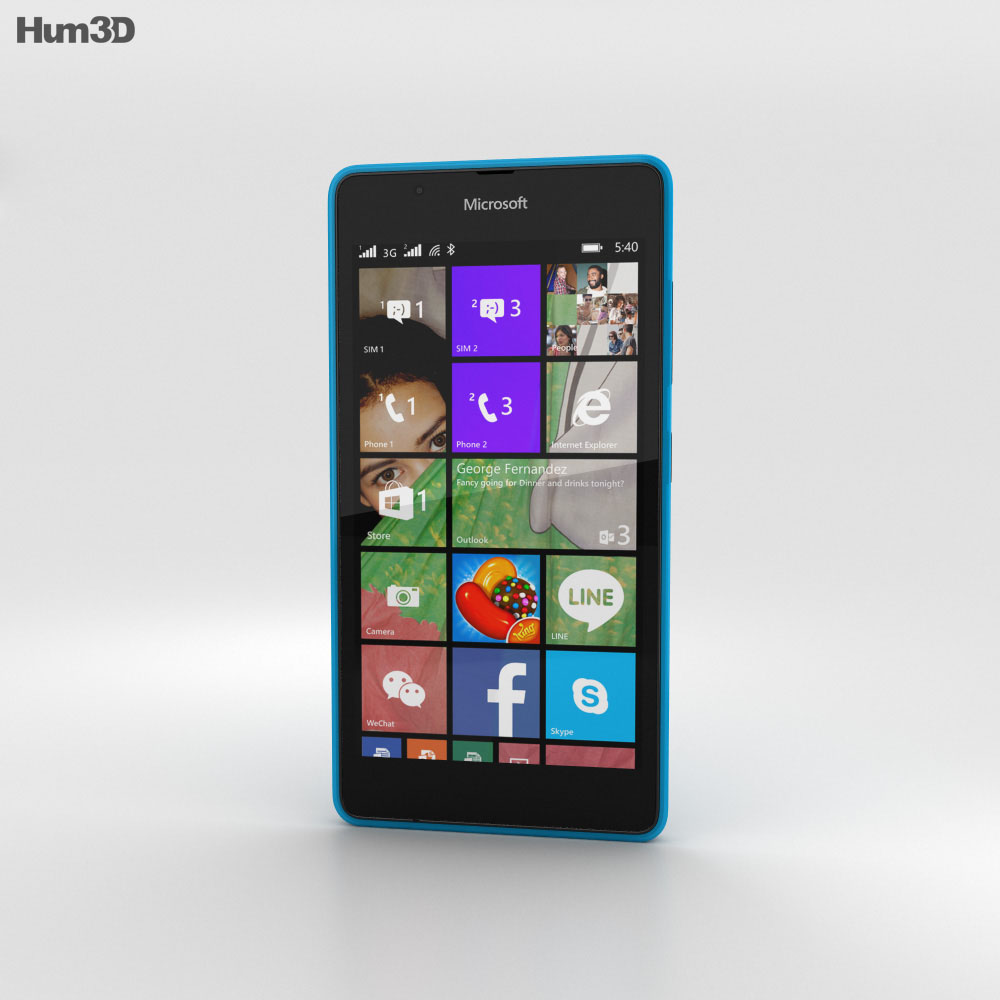 Microsoft Lumia 540 Blue 3D-Modell