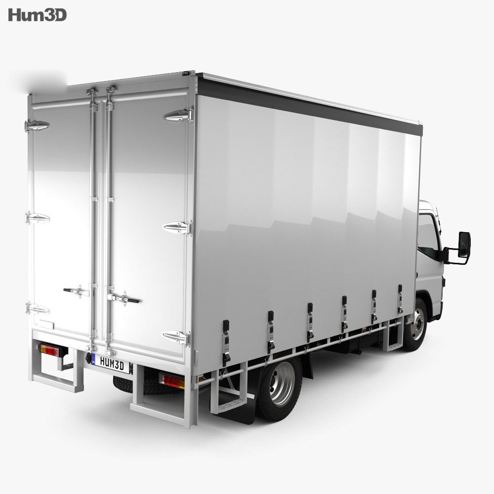 Mitsubishi Fuso Canter (615) Wide Single Cab Curtain Sider Truck 2019 3d model back view