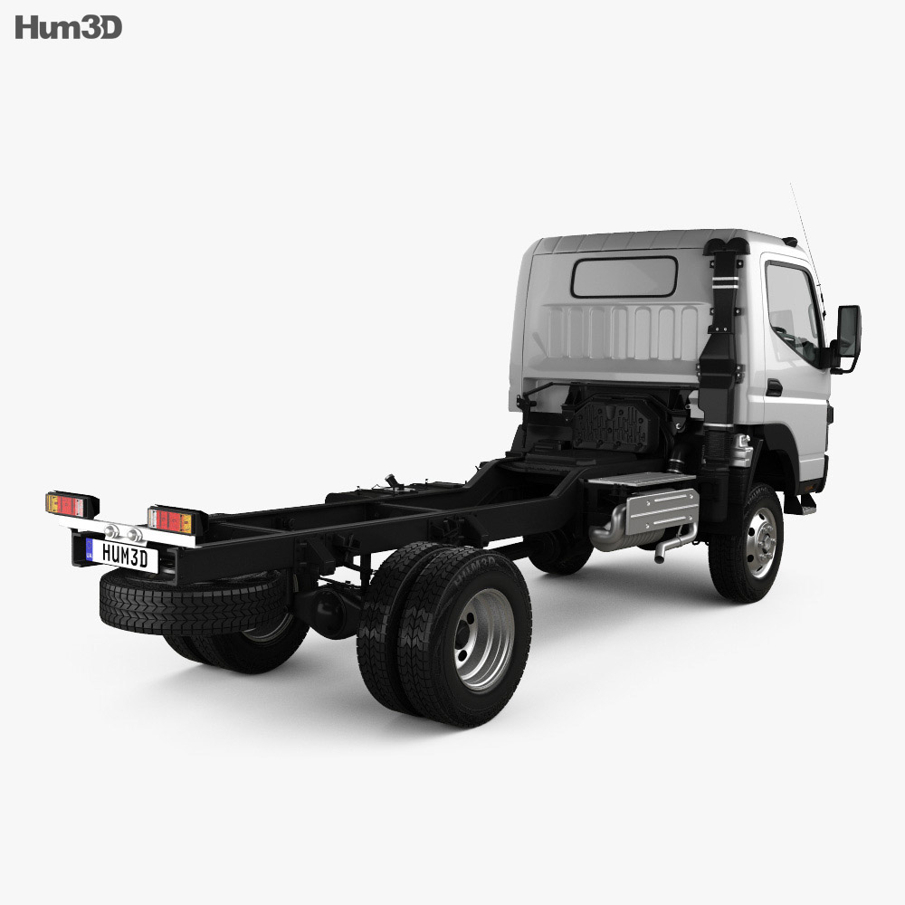 Mitsubishi Fuso Canter (FG) Wide Single Cab Chassis Truck with HQ interior 2019 3d model back view