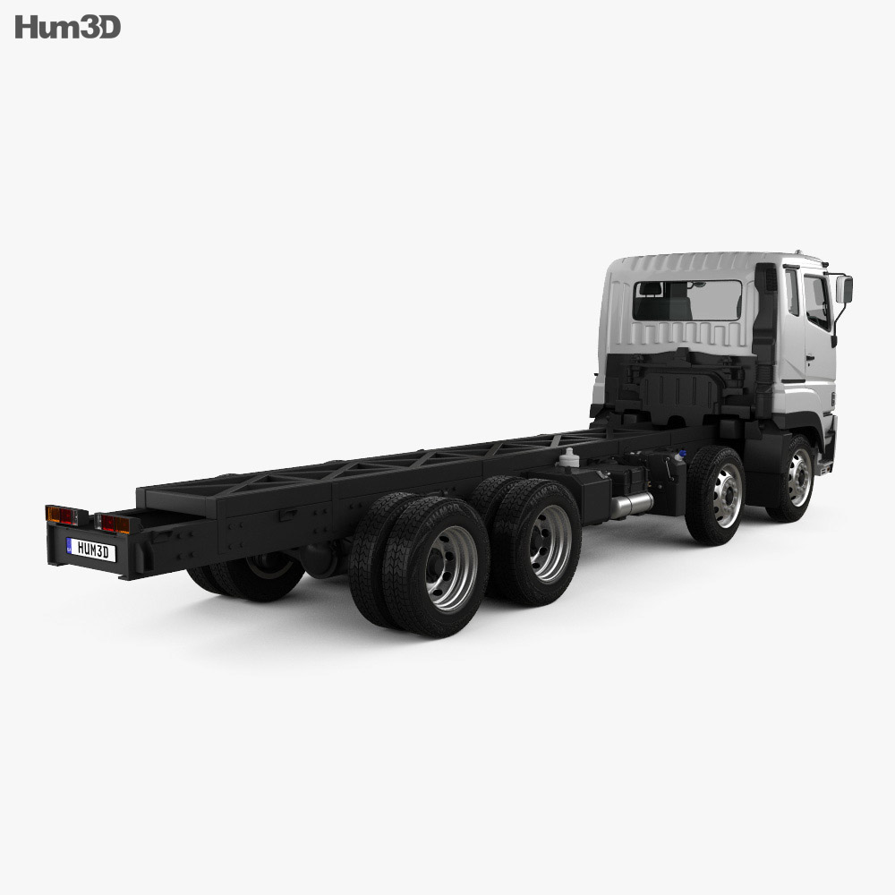 Mitsubishi Fuso Heavy Chassis Truck with HQ interior 2020 3d model back view