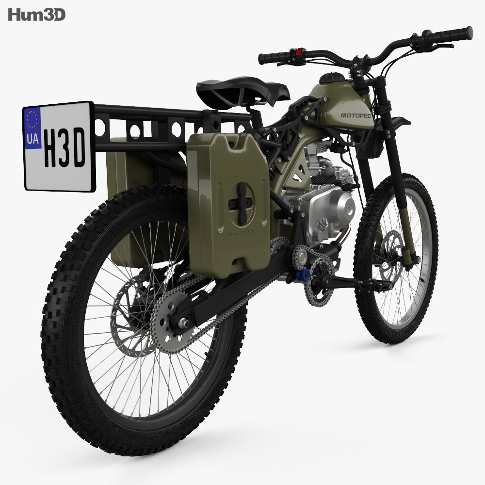 Motoped Survival Bike 2016 3Dモデル 後ろ姿