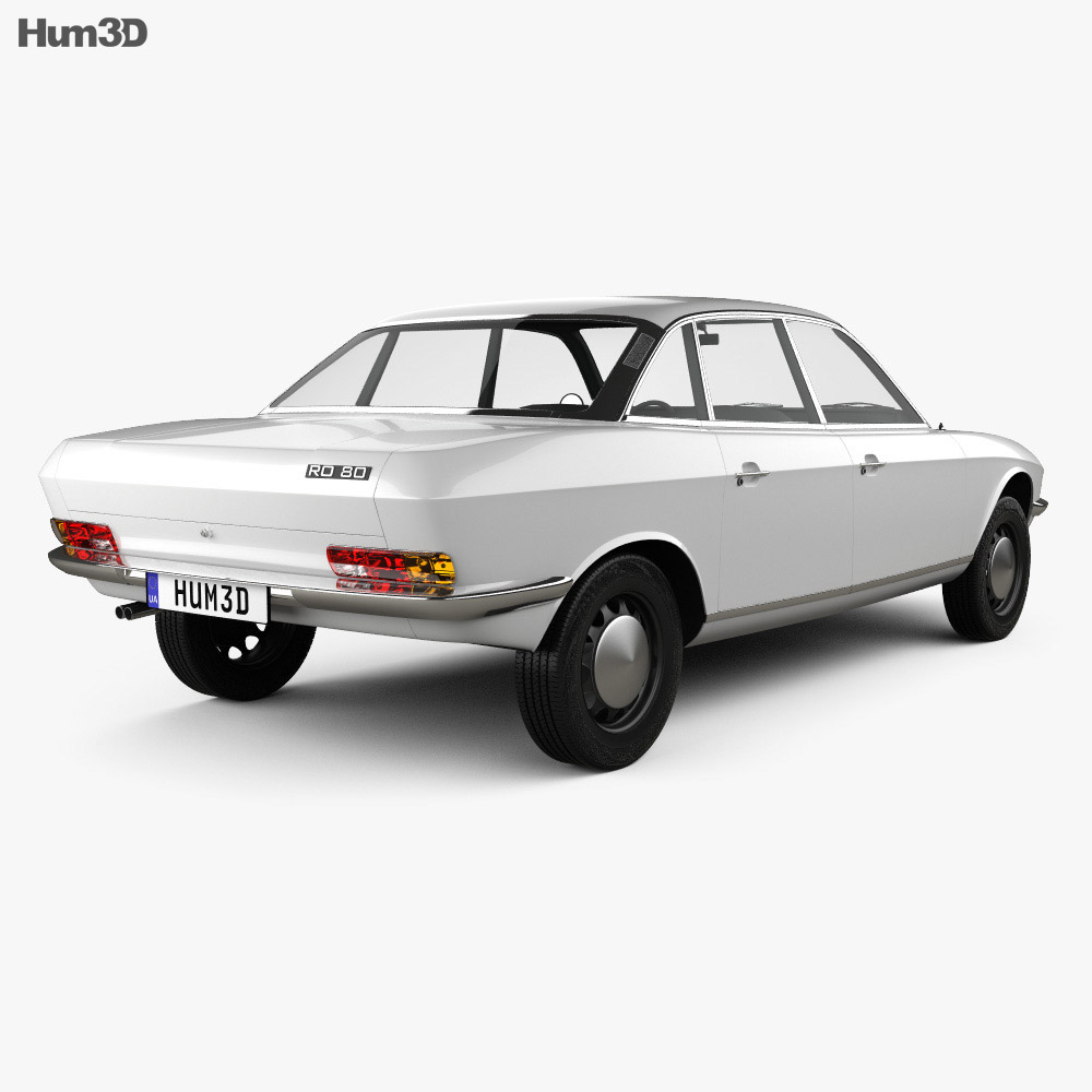 NSU Ro 80 1967 3D 모델  back view