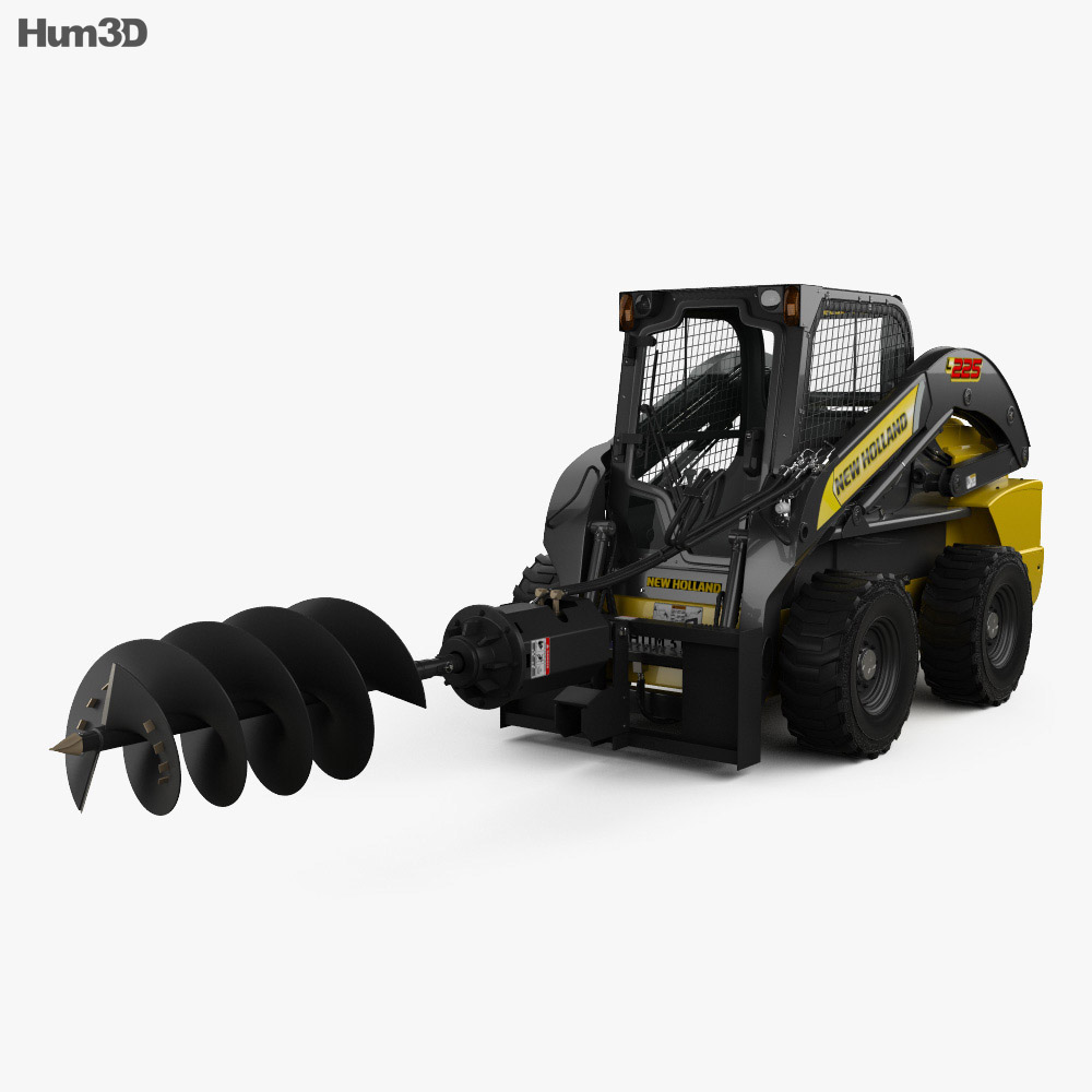 New Holland L225 Skid Steer Auger 2017 3Dモデル