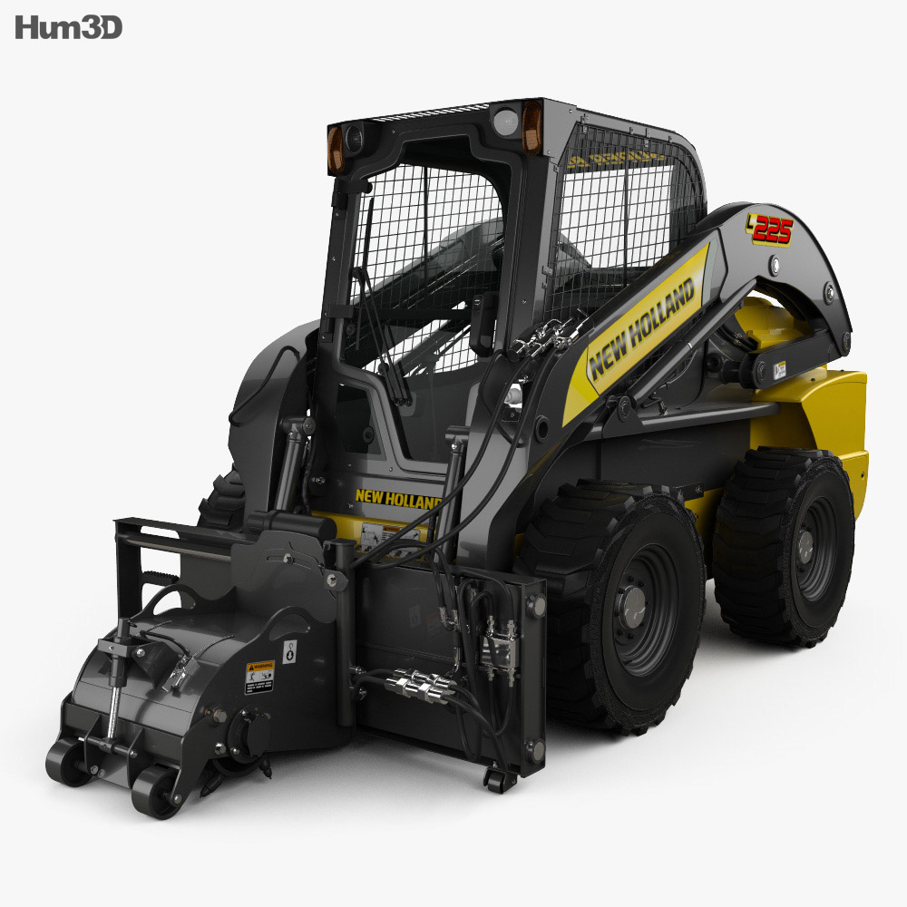New Holland L225 Skid Steer Cold Planer 2017 3Dモデル