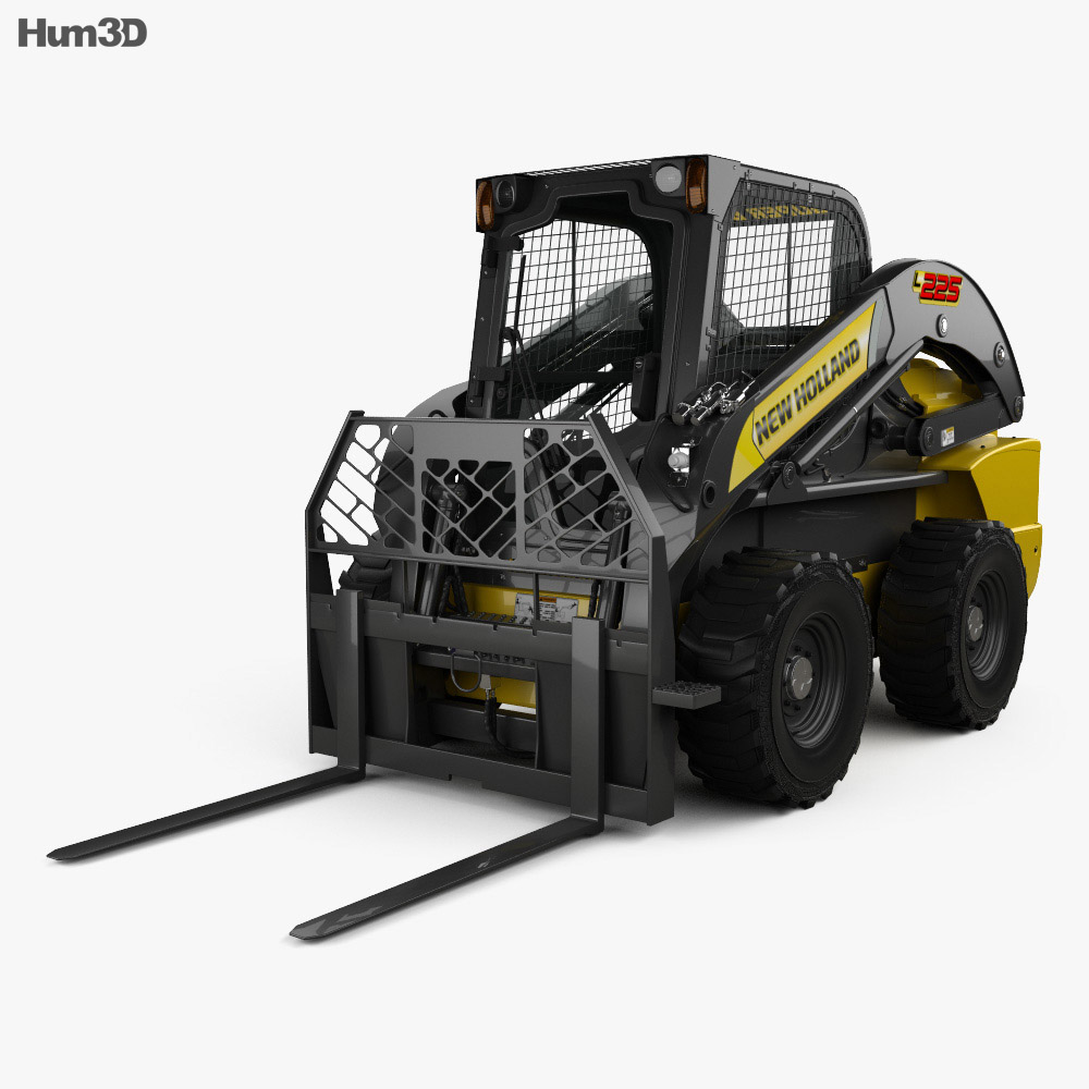 New Holland L225 Skid Steer Fork 2017 3D 모델 