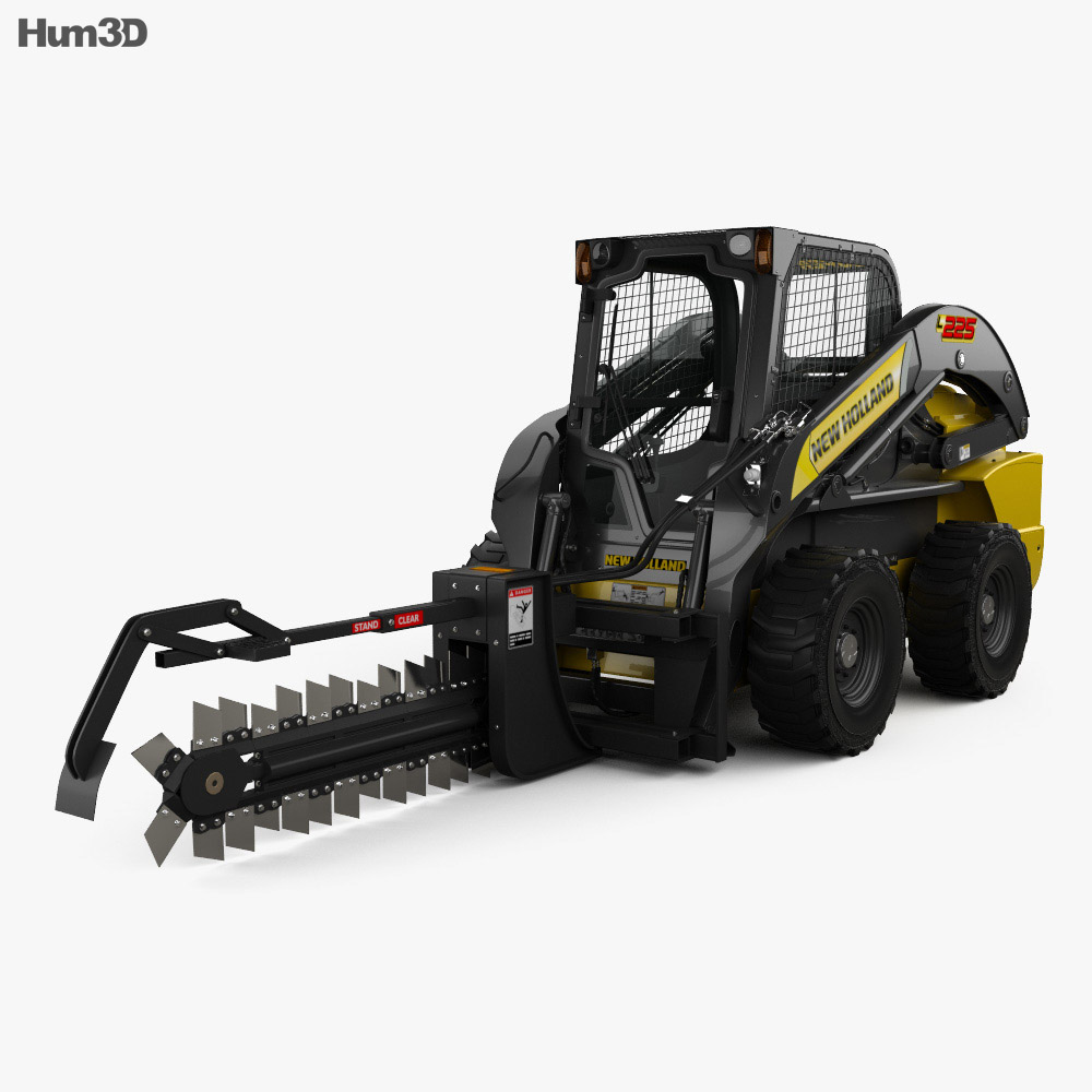 New Holland L225 Skid Steer Trencher 2017 3Dモデル