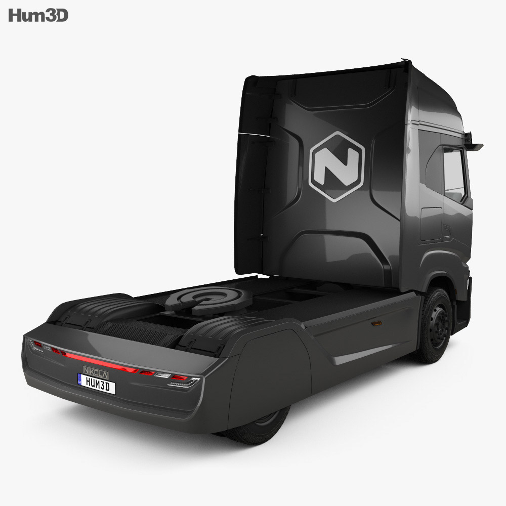 Nikola TRE 트랙터 트럭 2020 3D 모델  back view