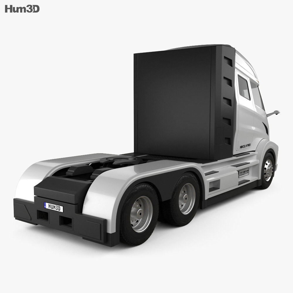 Nikola Two Tractor Truck 2020 3d model back view