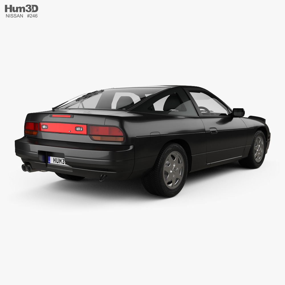 Nissan 180SX with HQ interior 1994 3d model back view