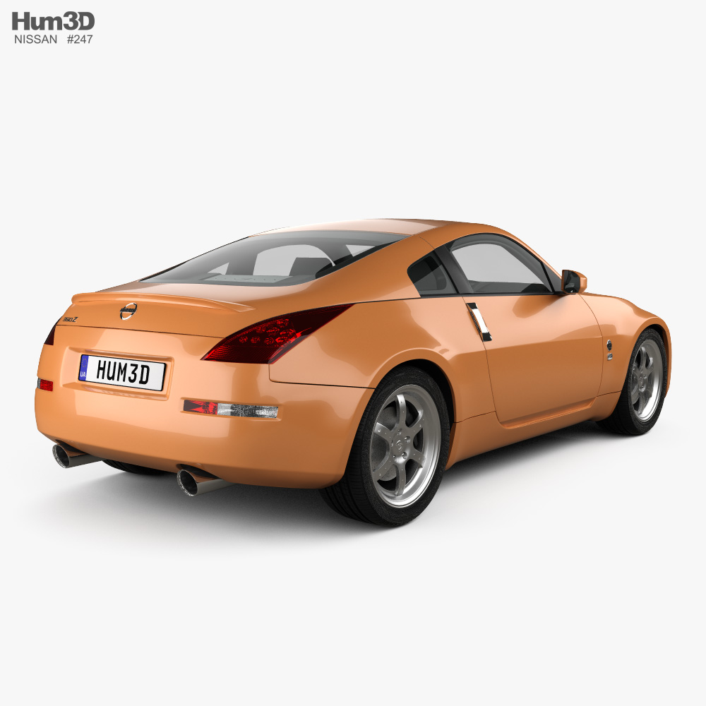 Nissan 350Z with HQ interior 2009 3d model back view