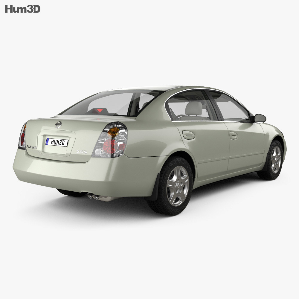 Nissan Altima S with HQ interior 2006 3d model back view