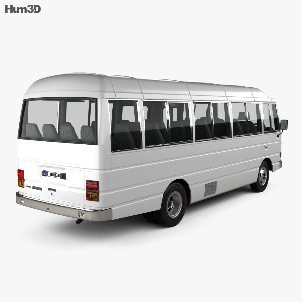 Nissan Civilian SWB Bus 1982 3D-Modell Rückansicht