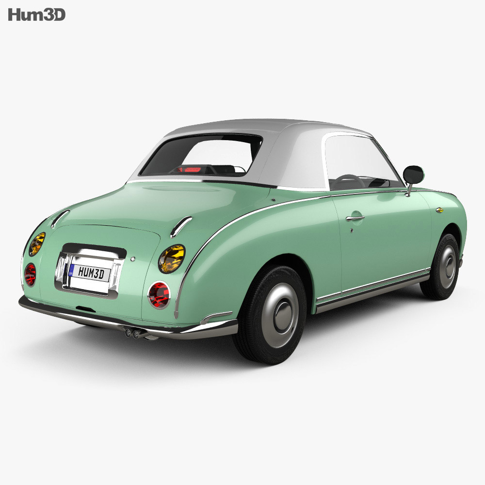 Nissan Figaro 1991 3D 모델  back view
