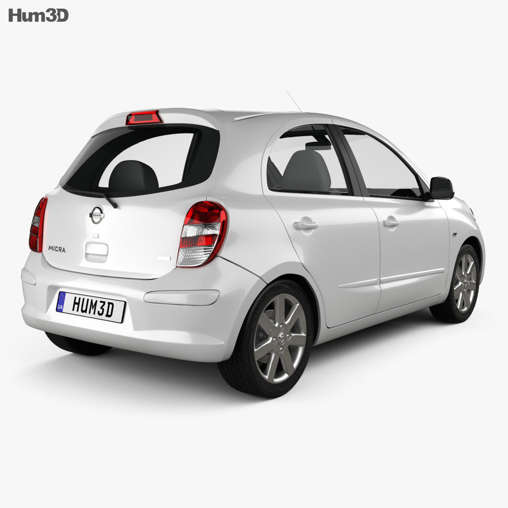 Nissan Micra (March) 2011 3d model back view