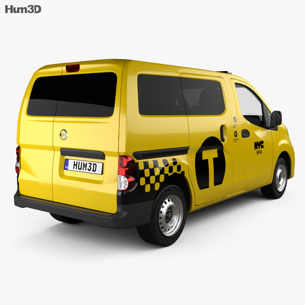 Nissan NV200 New York Taxi 2016 3d model back view