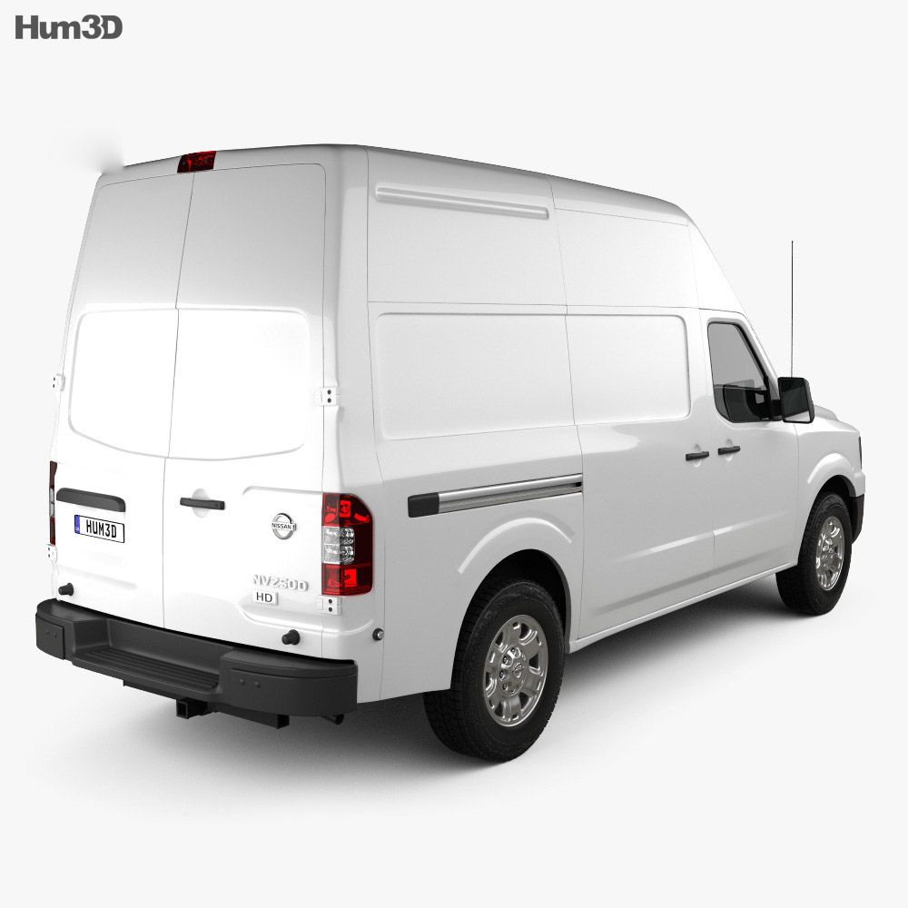 Nissan NV Cargo Van High Roof 2015 3D模型 后视图