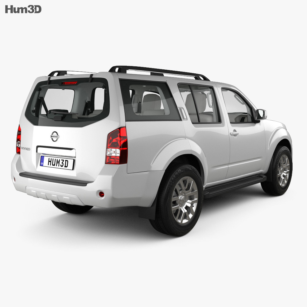 Nissan Pathfinder with HQ interior 2013 3d model back view