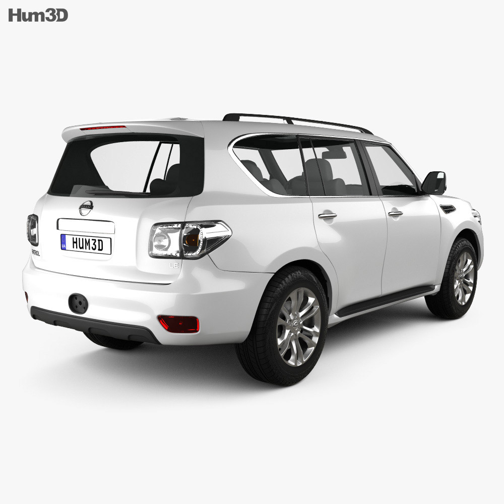 Nissan Patrol 2014 3D模型 后视图