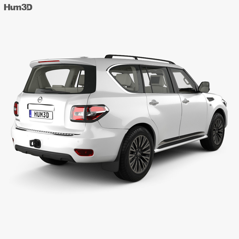 Nissan Patrol AE-spec with HQ interior 2017 3d model back view