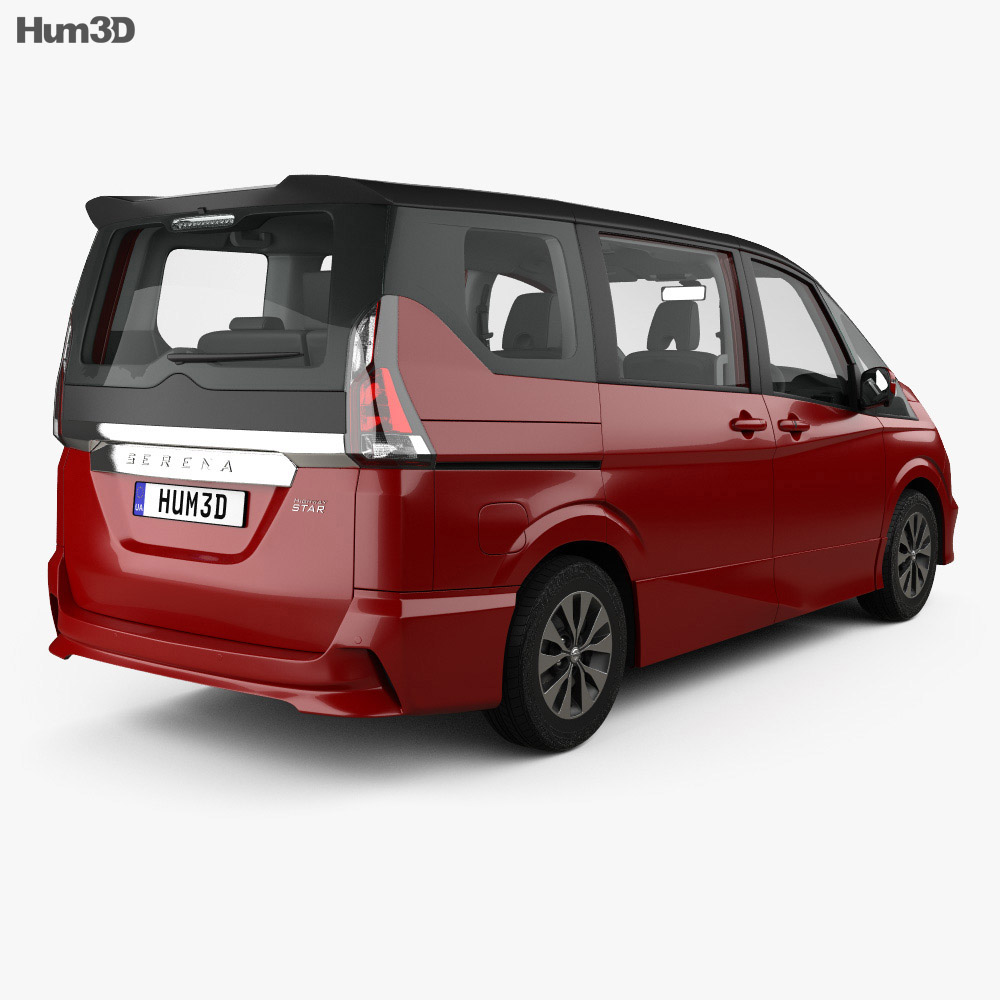 Nissan Serena Highway Star with HQ interior 2020 3d model back view