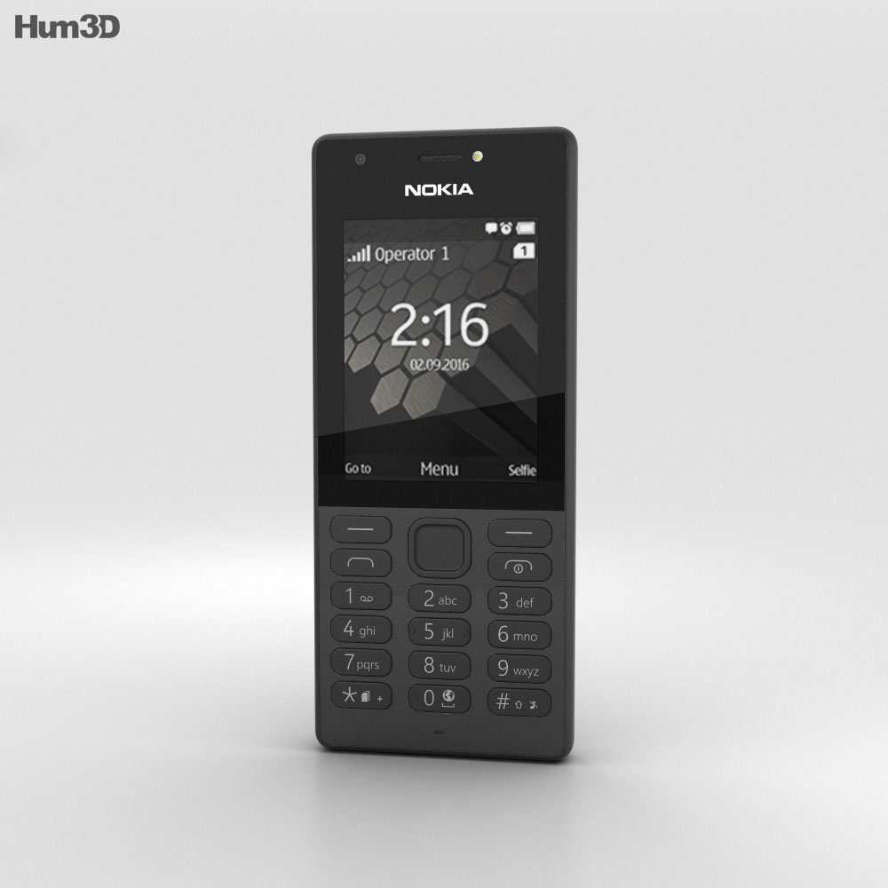 Nokia 216 Nero Modello 3D