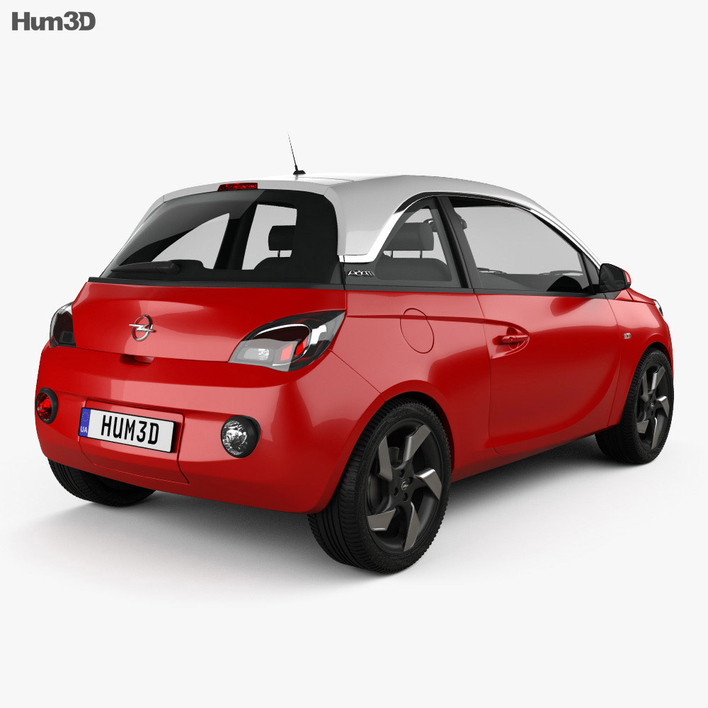 Opel Adam 2016 3D-Modell Rückansicht