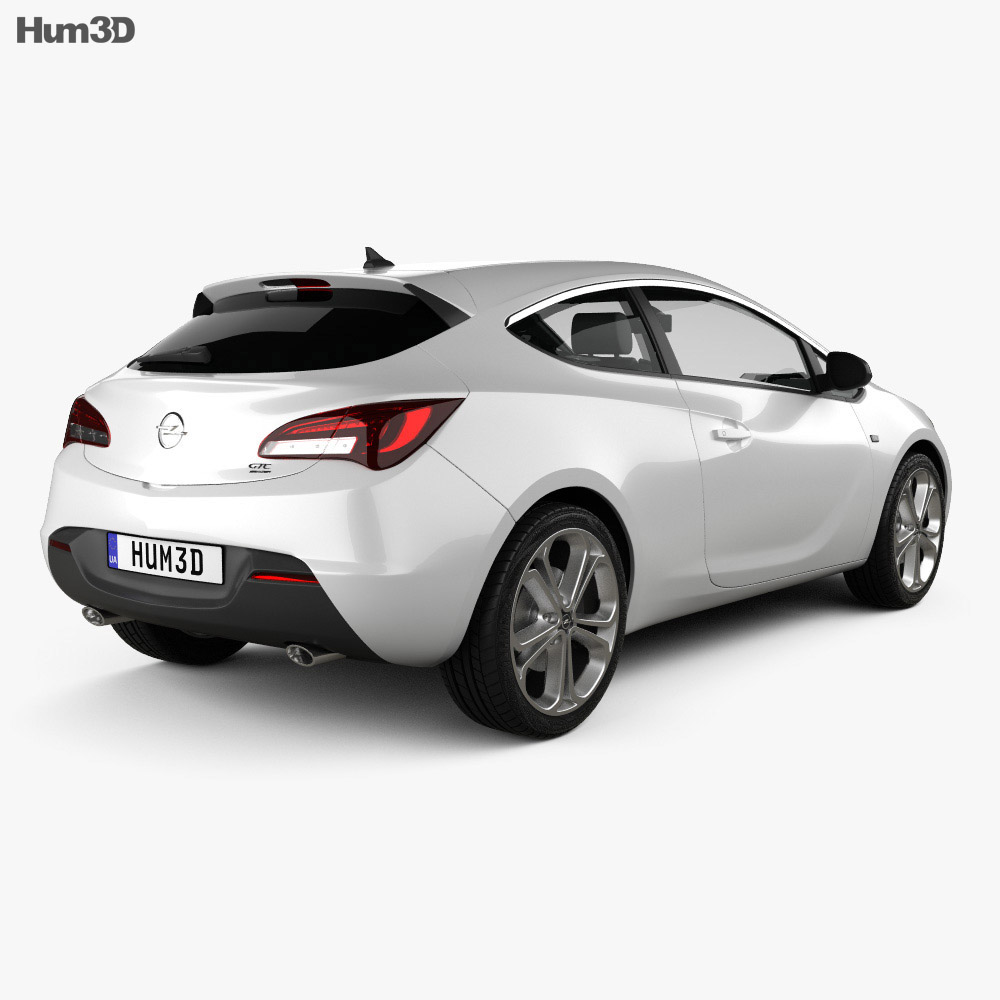 Opel Astra GTC 2014 3d model back view