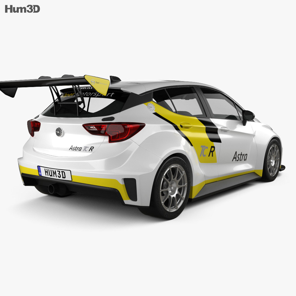 Opel Astra TCR 2017 3d model back view