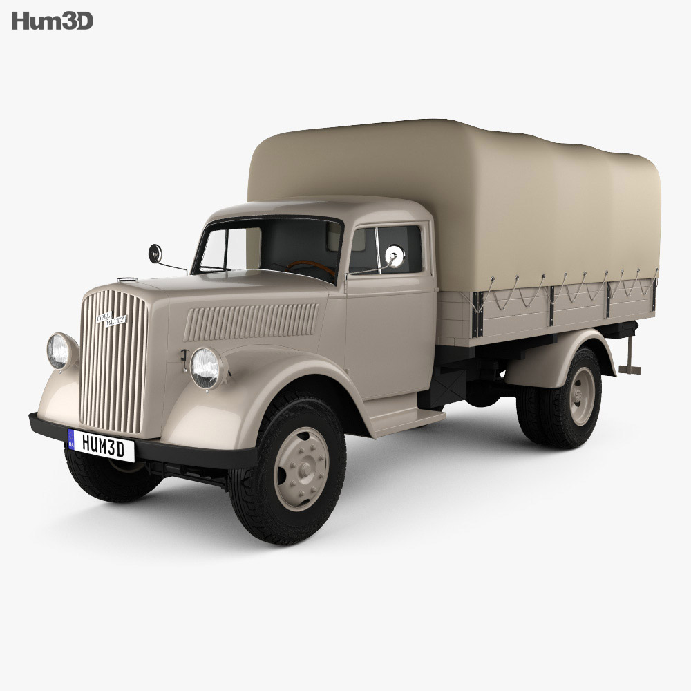 Opel Blitz Flatbed Truck 1940 3D model - Hum3D