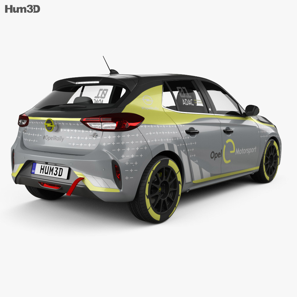 Opel Corsa e-Rally 2022 Modello 3D vista posteriore
