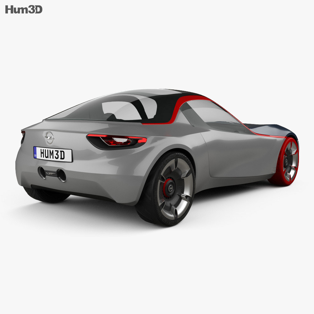 Opel GT 2017 3D 모델  back view