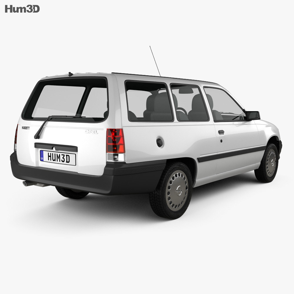 Opel Kadett E Caravan 3ドア 1991 3Dモデル 後ろ姿