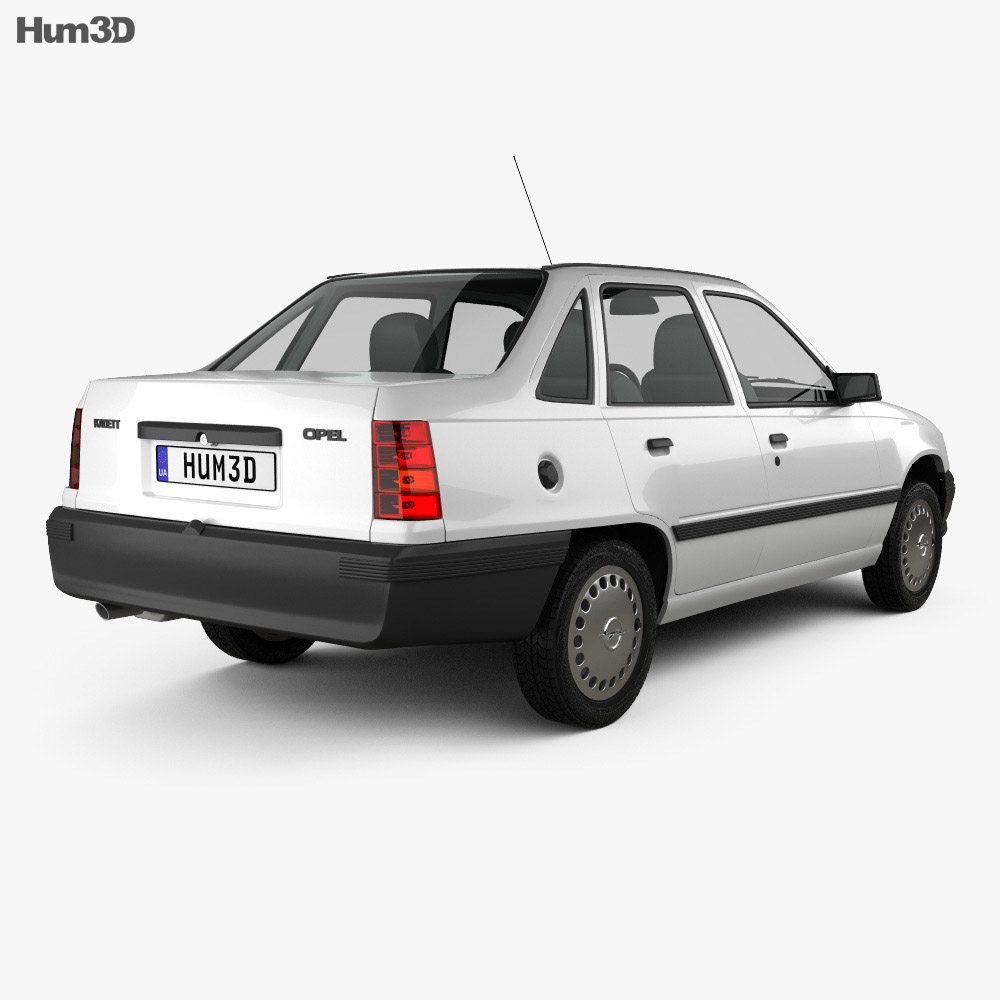 Opel Kadett E Sedán 1984-1991 Modelo 3D vista trasera
