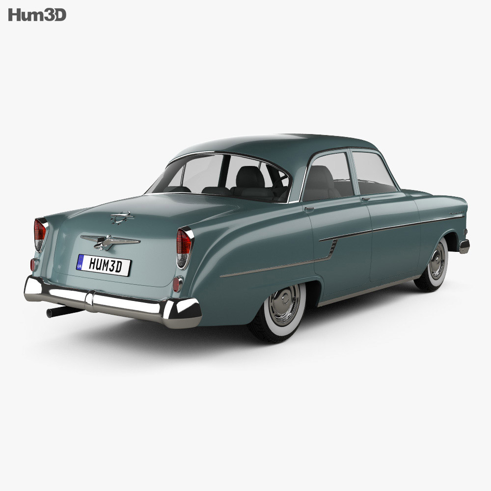 Opel Kapitan 1956 3D 모델  back view