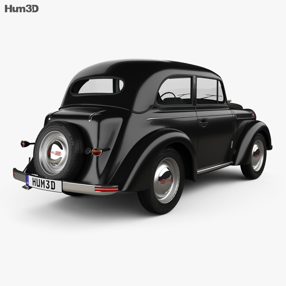 Opel Olympia (OL38) 1938 3D-Modell Rückansicht