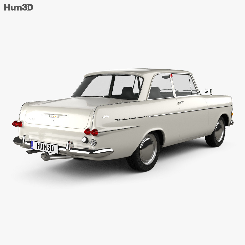 Opel Rekord (P2) 2-door sedan 1960 3d model back view
